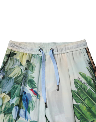 Pantalones Jogger Multicolor con Estampado Tropical