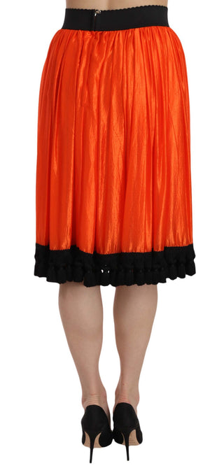 Falda corta de cintura alta naranja
