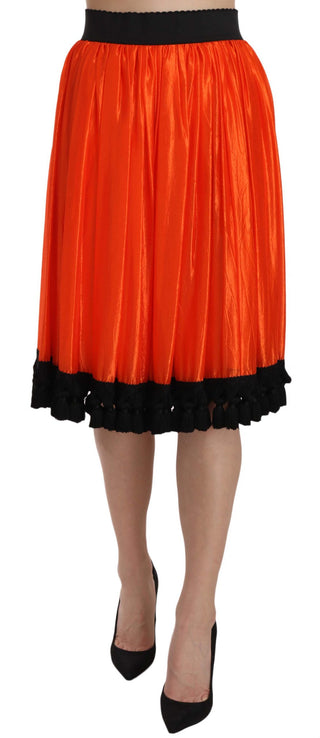 Falda corta de cintura alta naranja