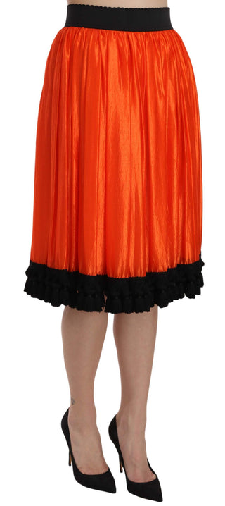 Falda corta de cintura alta naranja