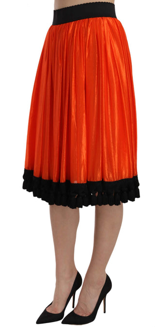 Falda corta de cintura alta naranja