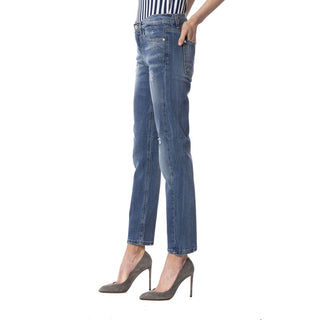 Jeans para mujer de fibras diversas azules