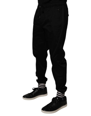 Schwarze Stretch-Jogginghose aus Baumwolle