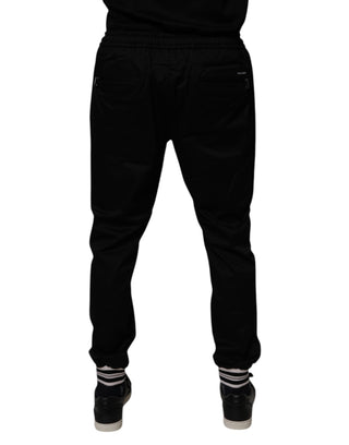 Schwarze Stretch-Jogginghose aus Baumwolle