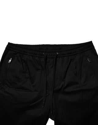 Schwarze Stretch-Jogginghose aus Baumwolle