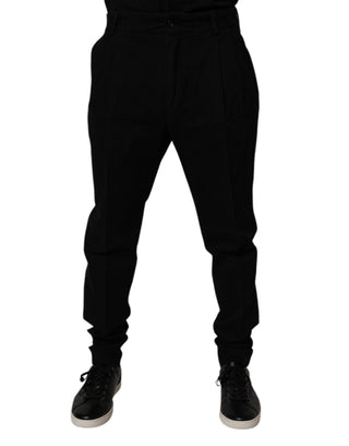 Schwarze Skinny Hose aus Baumwoll-Stretch