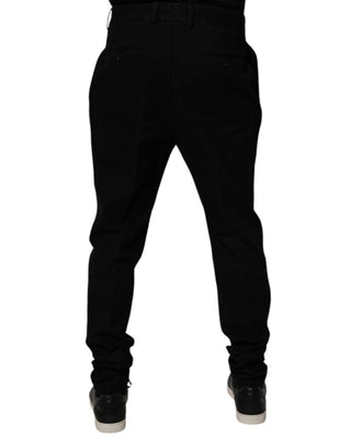 Schwarze Skinny Hose aus Baumwoll-Stretch