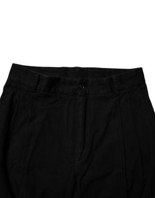 Schwarze Skinny Hose aus Baumwoll-Stretch