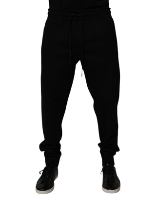 Schwarze Jogginghose aus Baumwollmischgewebe