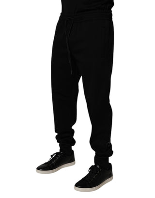 Schwarze Jogginghose aus Baumwollmischgewebe