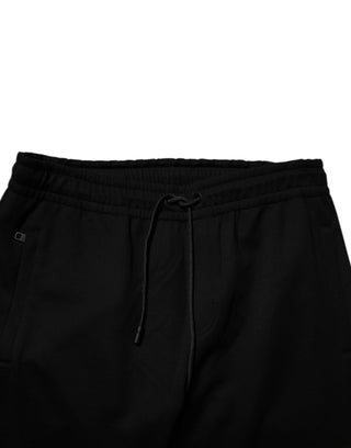 Schwarze Jogginghose aus Baumwollmischgewebe
