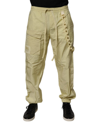 Gelbe Nylon-Cargokette Herren Jogginghose