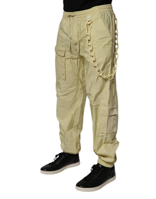Gelbe Nylon-Cargokette Herren Jogginghose