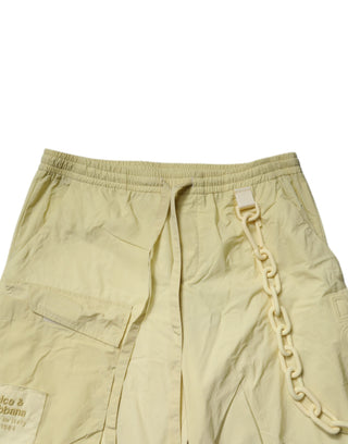 Gelbe Nylon-Cargokette Herren Jogginghose