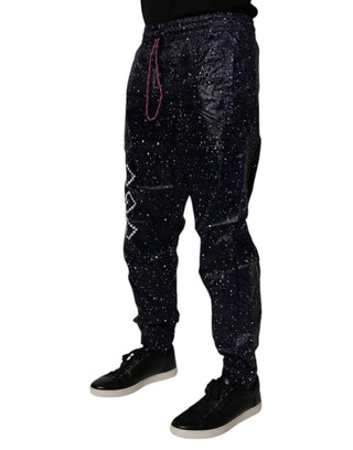 Dunkelblaue DG Game Print Jogginghose aus Baumwolle
