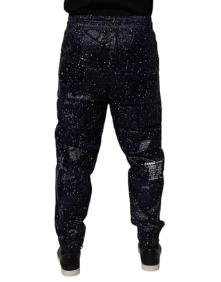 Dunkelblaue DG Game Print Jogginghose aus Baumwolle