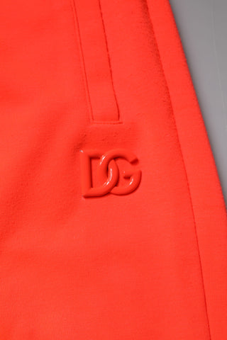 Red Polyester Mid Waist Men Bermuda Shorts