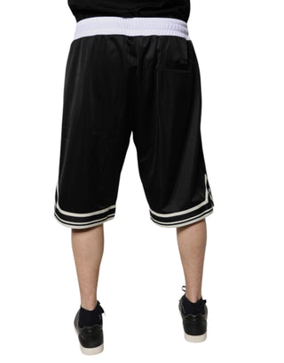 Schwarz Weiß Herren Bermuda Sweatshorts Shorts