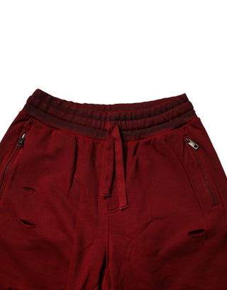 Bermuda-Sweatshorts im Ripstop-Stil in Weinrot