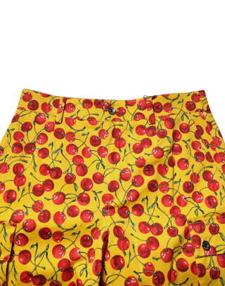 Bermudashorts für Herren aus Baumwolle mit gelbem Kirschprint