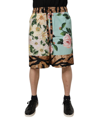 Mehrfarbige Herren-Bermudashorts mit Blumenmuster