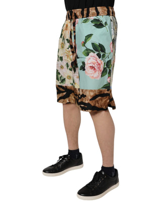 Mehrfarbige Herren-Bermudashorts mit Blumenmuster
