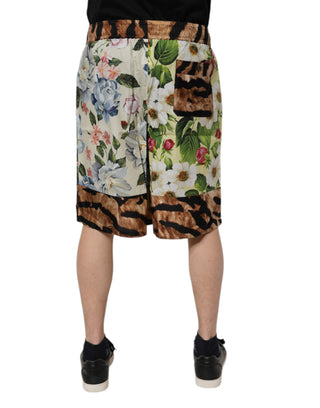 Mehrfarbige Herren-Bermudashorts mit Blumenmuster