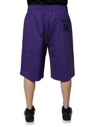 Bermudas tipo sweatshorts de algodón púrpura para hombre