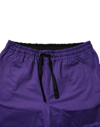 Bermudas tipo sweatshorts de algodón púrpura para hombre