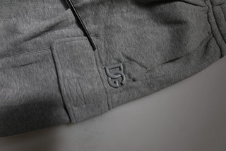 Graue Baumwoll-Cargo-Bermuda-Sweatshorts