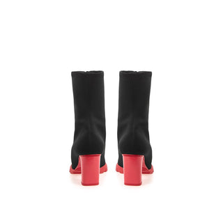 Black Neoprene Ankle Boots