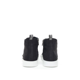 Zapatillas altas de ante y cuero negras