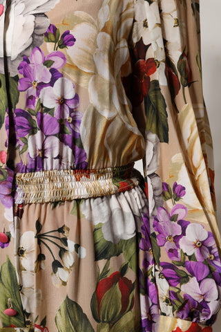 Mehrfarbiger Overall mit weitem Bein und Blumenmuster