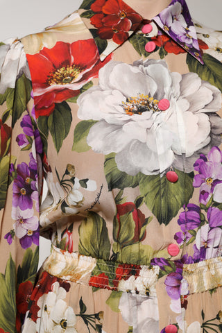 Mehrfarbiger Overall mit weitem Bein und Blumenmuster
