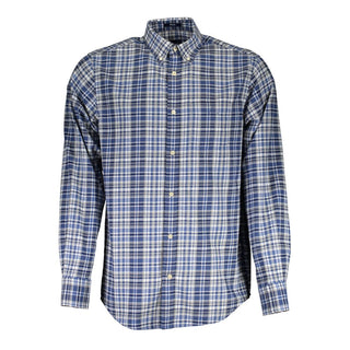 Camisa para hombre de algodón azul