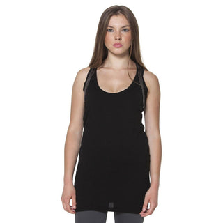 Schwarzes T-Shirt aus Wolle für Damen