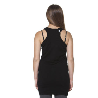 Schwarzes T-Shirt aus Wolle für Damen