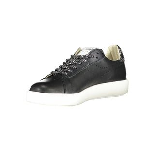 Schwarze Leder-Sneaker für Damen