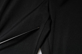 Black Nylon High Waist Slim Fit Pants