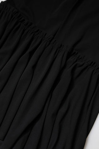 Falda midi negra de corte sirena y cintura alta