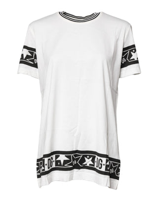Weißes #DGMillennials Baumwoll-T-Shirt mit Rundhalsausschnitt