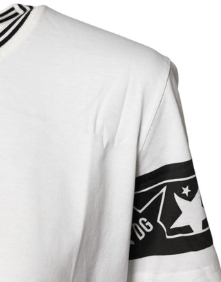 Weißes #DGMillennials Baumwoll-T-Shirt mit Rundhalsausschnitt