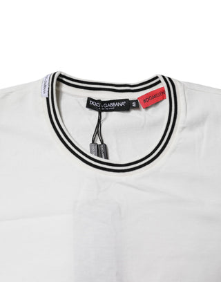 Weißes #DGMillennials Baumwoll-T-Shirt mit Rundhalsausschnitt