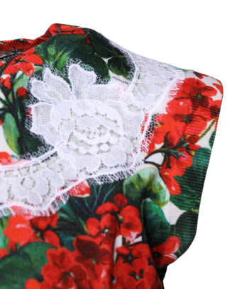 Mehrfarbiges, ärmelloses Tanktop aus floraler Spitze