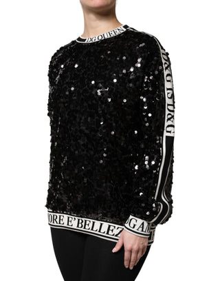 Schwarzer DG Queen Pailletten-Pullover