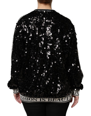 Schwarzer DG Queen Pailletten-Pullover