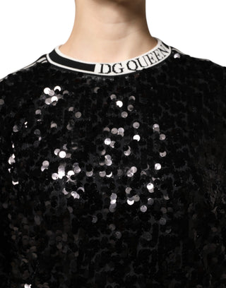 Schwarzer DG Queen Pailletten-Pullover