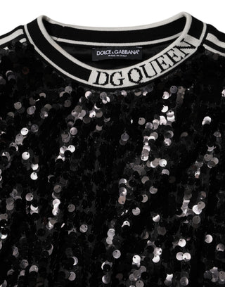 Schwarzer DG Queen Pailletten-Pullover