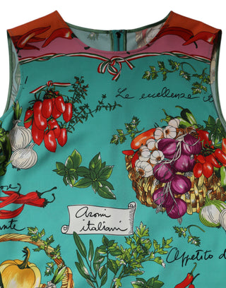 Multicolor Floral Silk Sleeveless Tank Top