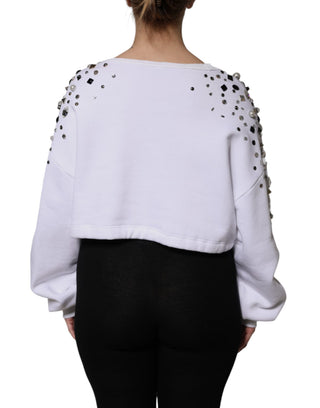 Jersey corto blanco con mangas largas y adornos